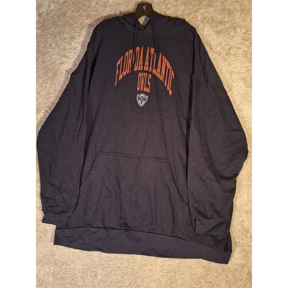 Florida Atlantic Owls Hoodie Mens 5XT Navy Blue Collegiate Sweatshirt Big Tall